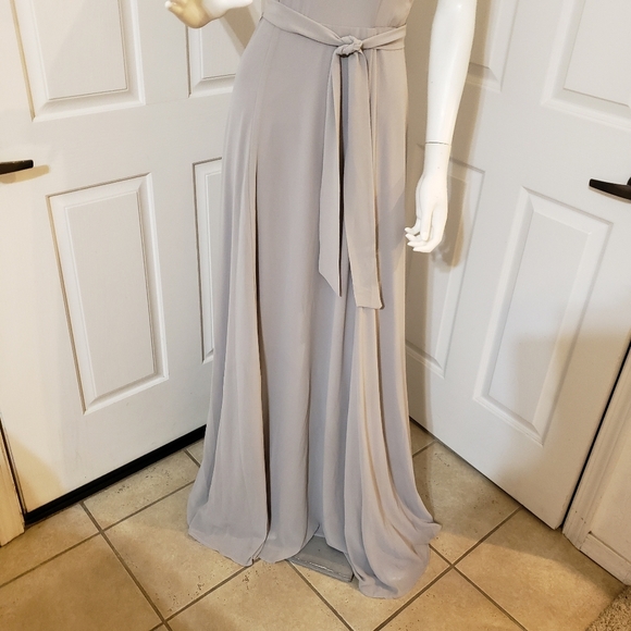 Show Me Your MuMu Gray Maxi Dress with Flowing Design - Picture 2 of 11